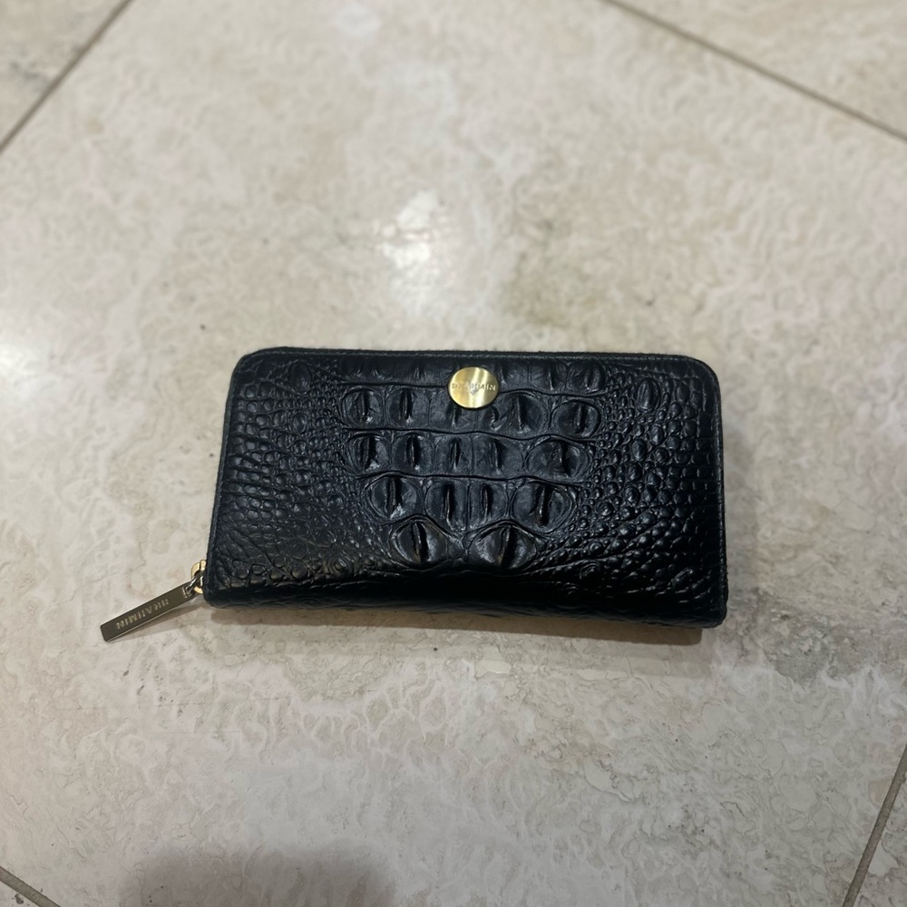 Brahmin Black Croc-Embossed Wallet